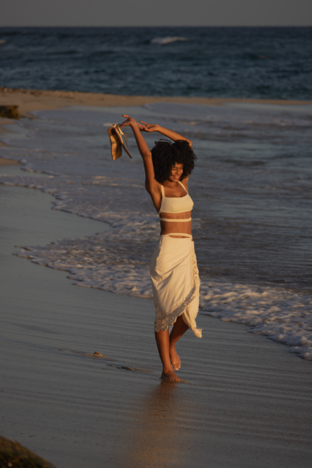 Sesión de fotos en la playa de la República Dominicana, fotografía profesional de moda.