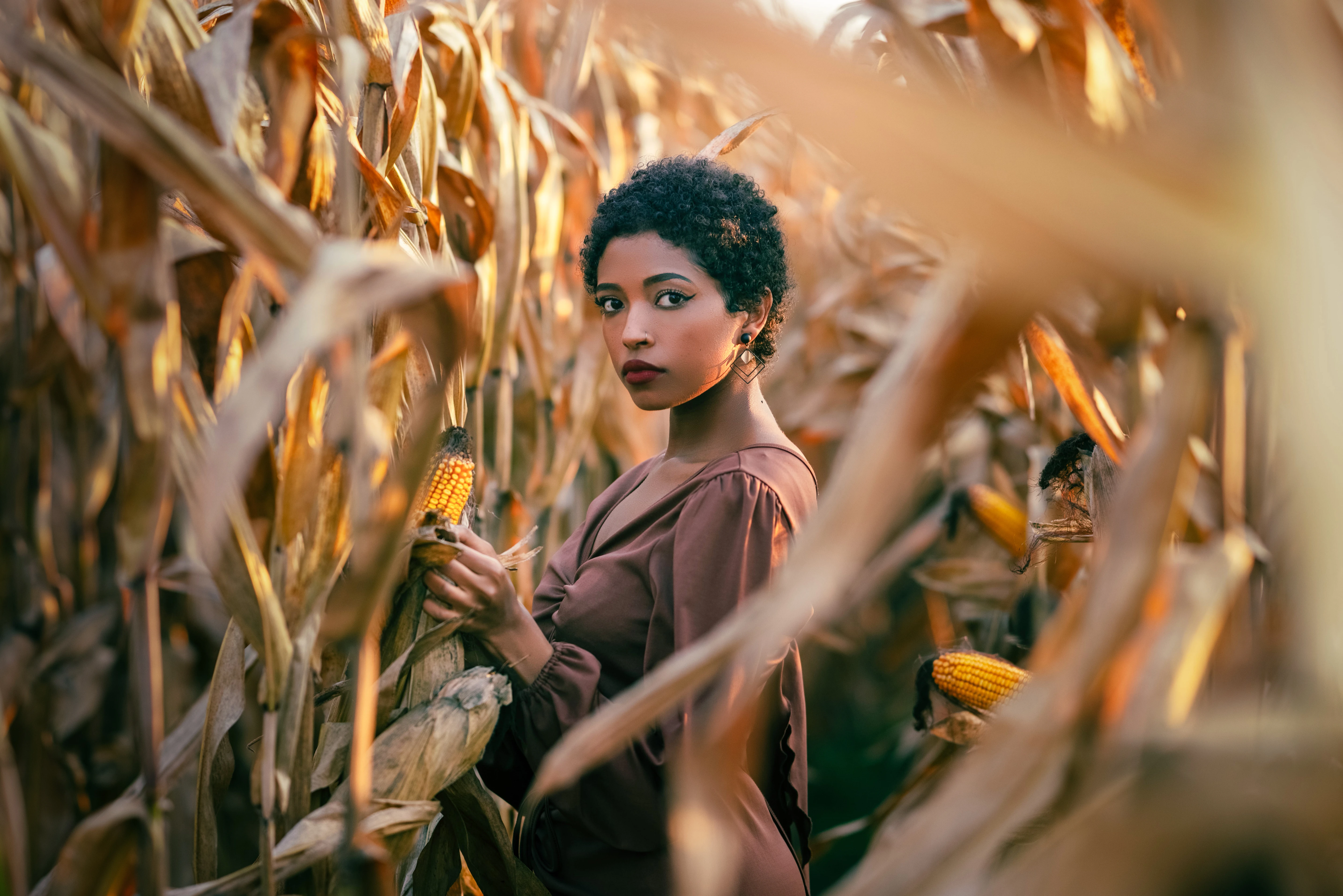 Photographer in Punta Cana Photo session in corn field Dominican Republic 